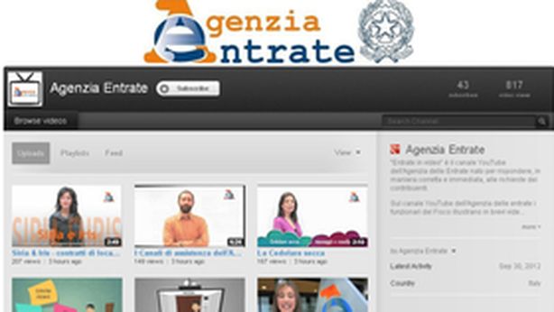 Fisco: l’Agenzia delle Entrate debutta su YouTube