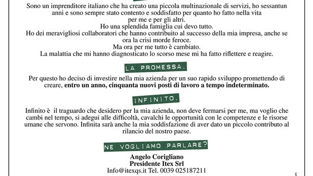 Imprenditore compra pagina quotidiani: “50 posti in un anno”