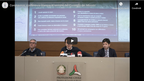 CONTE: Un decreto (testo) per fronteggiare l’epidemia