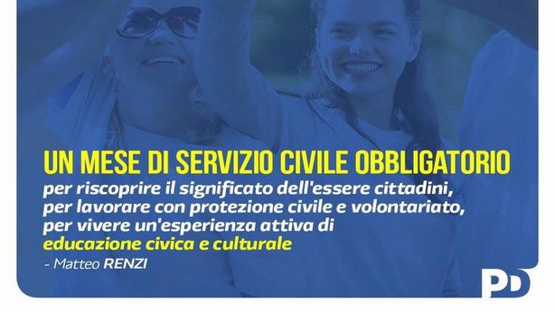 Servizio civile obbligatorio: la proposta di Matteo Renzi