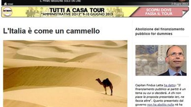 Grillo: “L’Italia collasserà come un cammello”