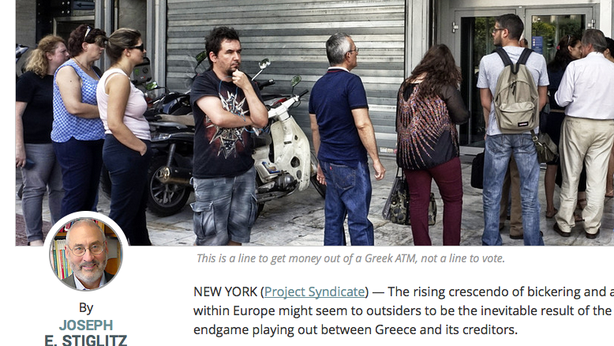 Referendum: Stiglitz si schiera con i no. “Europa in guerra contro democrazia greca”
