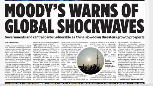 Moody’s: economia globale rischia nuovi shock. Alert debiti