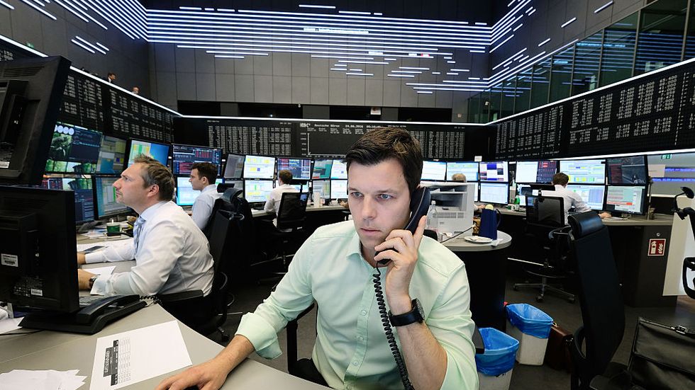 Trader alla borsa di Francoforte