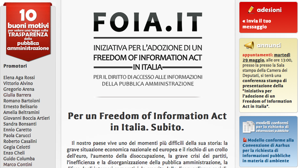 Nasce anche in Italia il FOIA Freedom of Information Act