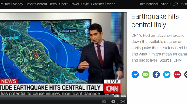 Terremoto Italia, su Twitter polemiche per frase CNN