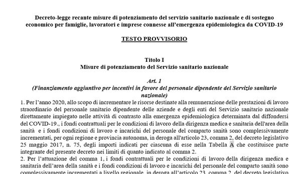 Coronavirus: Giacomoni (Forza Italia), bozza decreto incompleta su fisco e famiglia
